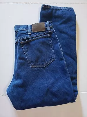 Cabelas Fleece Lined Jeans Mens 36x30 Blue Dark Wash  Work Wear • $15.99