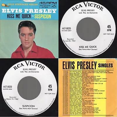 PROMO (GSS EX) Elvis Presley  Kiss Me Quick/Suspicion  RCA Victor 447-0639 1964  • $68