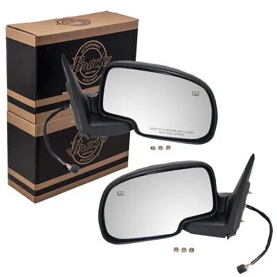 Pair Power Side Mirrors Chrome Heated OEM Replacement For 99-02 GM Pickup SUV • $105.90