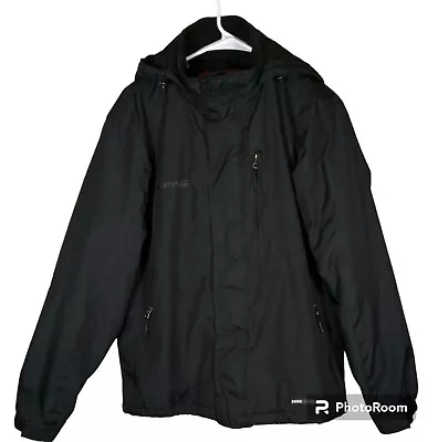 Swiss Tech Mens Parka Winter Hooded Jacket Size Small Quilt Linning Black Coat • $14.95