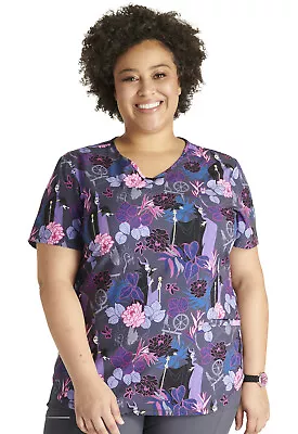 Maleficent Cherokee Scrubs Tooniforms Disney V Neck Top TF737 VIDF • $23.98