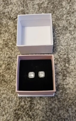 $40 • Buy Pandora Square Sparkling Halo Stud Earrings 290591CZ