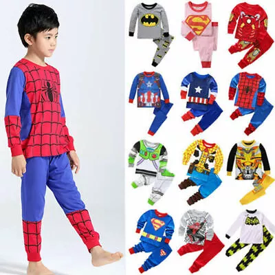 Spider-man Iron Man Hulk Pyjamas Kids Toddler Boys Sleepwear Outfit Nightwear AU • $18.43