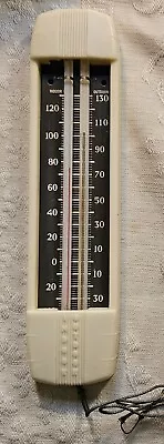 Vintage 2”x9” Celluloid Room & Outside Thermometer Cream Small Chip • $22