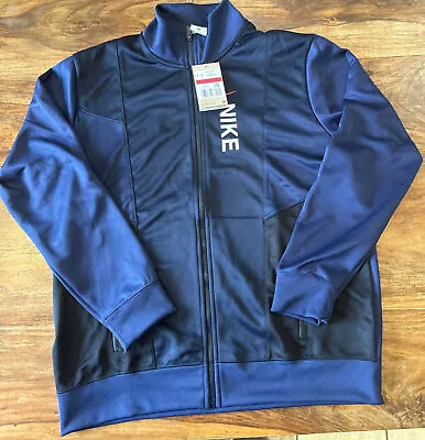 £25 • Buy Nike Hybrid Poly Knit Track Top Navy Blue Mens Size L