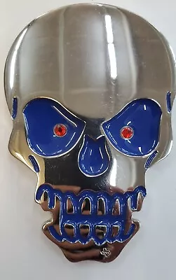 Skull Medallion/Emblem Stainless Steel W/ Piercing  Red Jewel Eyes • $29.99