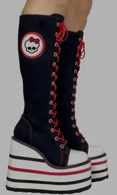 Ghoul [black/white] Monster High Platform Boots Uk 8 • £130