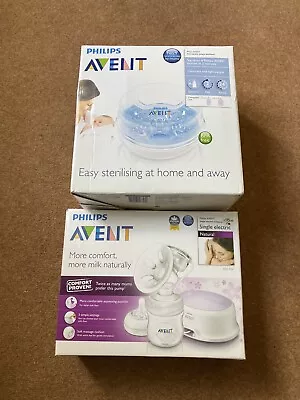 Philips AVENT SCF332 Single Electric Breast Pump With Microwave Steam Steriliser • £25