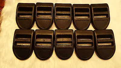 10pcs. Black Plastic Ladderlock Buckles For Webbing 25mm   P-2  • £1.99