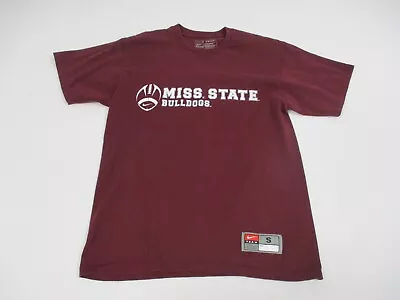 Nike Mississippi State Bulldogs Shirt Men's Size Small Red Short Sleeve Football • $19.88