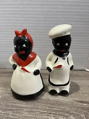 Vintage Baker Chef Man & Woman Salt & Pepper Shakers 5” • $28