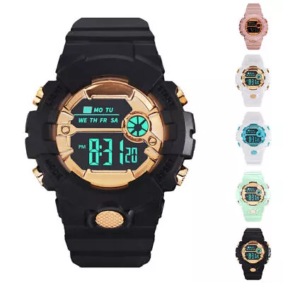 Adult Kids Digital Electronic Watch Waterproof Boys Girl Sports Watches LED New_ • $10.79