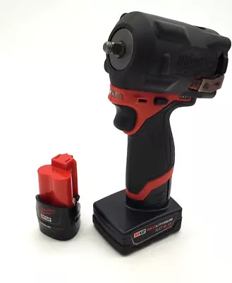 Milwaukee M12 FUEL Cordless Stubby 3/8 In. Impact Wrench W/(2) B & C      M-2469 • $199.99