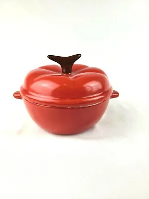 $10.95 • Buy Technique Ceramic Red Tomato Dish With Lid 5” KF144 Cute!!