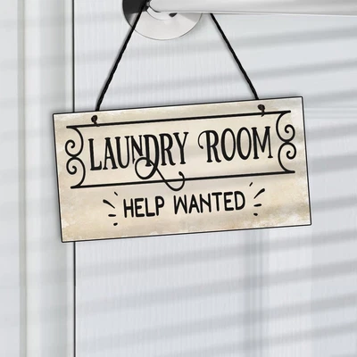 Laundry Room Sign | Laundry Room Help Wanted Plaque | Funny Laundry Room Décor • £7.49