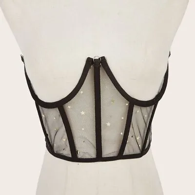 Boned Corset Waist Training Underbust Mesh Corset Body Shaper Women's Bustier • £11.99