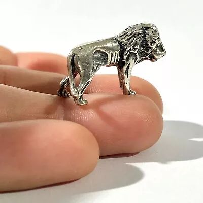 Vintage Solid Silver Lion Micro Miniature   Hallmarked Italian Figurine • £33.60