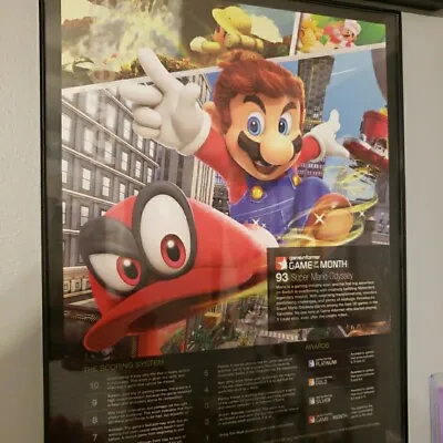 FRAMED 2017 Super Mario Odyssey Switch Video Game Wall Art • $29