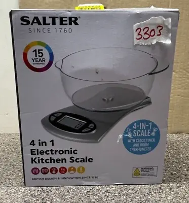 £14 • Buy Salter Electronic Bowl Scale Weigh Weighing Kitchen - Silver #3303