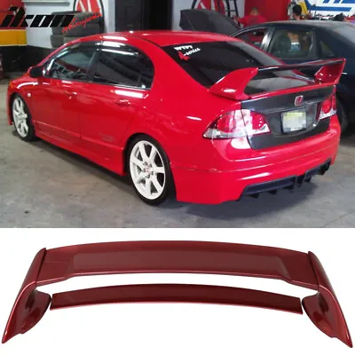 Fits 06-11 Civic Mugen Style Trunk Spoiler Painted #YR557P Habanero Red Pearl • $199.99
