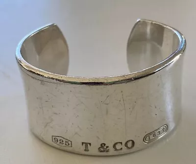 Tiffany & Co Authentic Sterling Silver 1837 Wide Cuff 2001 Vintage Bracelet • $800