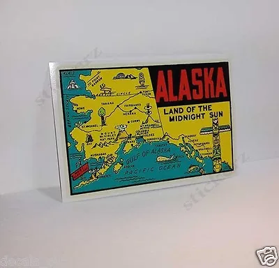 State Of Alaska Vintage Style Travel Decal / Vinyl Sticker Luggage Label • $4.69