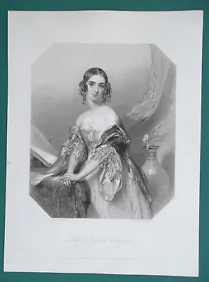 LADY AUGUSTA CADOGAN Of Queen Victoria Royal Court - SUPERB 1840 Antique Print • $44.95