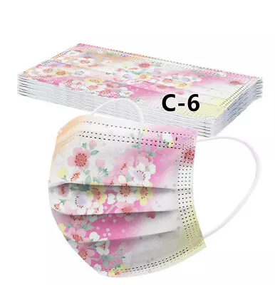 3 Layer Disposable Face Mask Masks Pink Cherry Blossoms Print Lady Fashion AU • $13.80