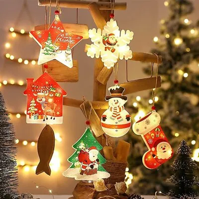 Christmas Hanging Ornaments Decoration LED Lights Battery Xmas Tree Window Decor • $10.44