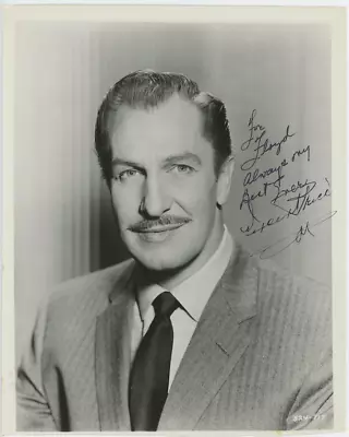 Vincent Price King Of Horror Autographed Signed 8x10 Photo AMCo COA 25434 • $129.99