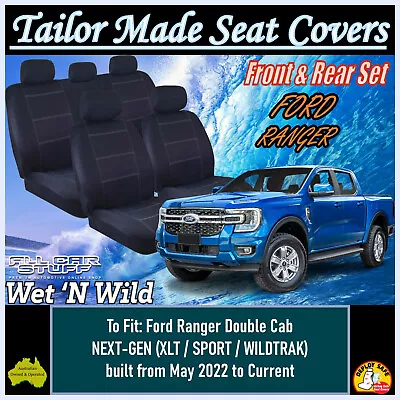 Neoprene Seat Covers For Ford Ranger PY NEXT-GEN Double Cab: XLT/Sport/Wildtrak • $228.99