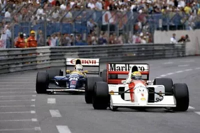 Ayrton Senna Nigel Mansell McLaren F1 WALL ART COVERING 30x20 Inch Canvas UK WPF • £29