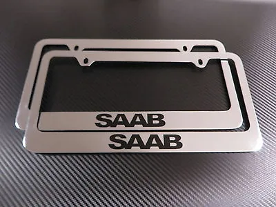 2 Brand New SAAB Chromed METAL License Plate Frame +screw Caps • $21.75