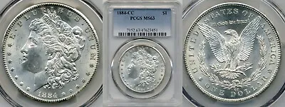 1884 CC $1 Morgan Silver Dollar PCGS MS63 • $369