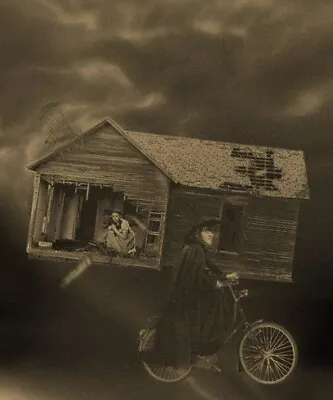 Wizard Of OZ Dorothy And Wicked Witch In Tornado Twister Sepia  5x7 Glossy Photo • $7.99