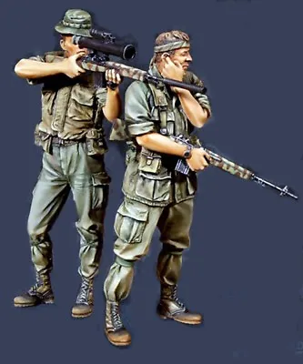 1/35 Resin Vietnam War US Sniper Team 2 Soldiers Unpainted Unassembled BL208 • $14.24