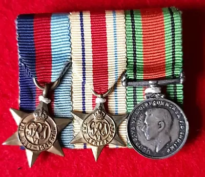 British Miniature Medal Bar Group 1939 - 1945 Star Africa Star & Defence Medal. • £10