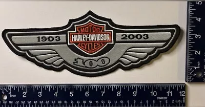 Authentic Vintage Never Used LG “100 Years” Wings Harley-Davidson Patch Emblem • $49