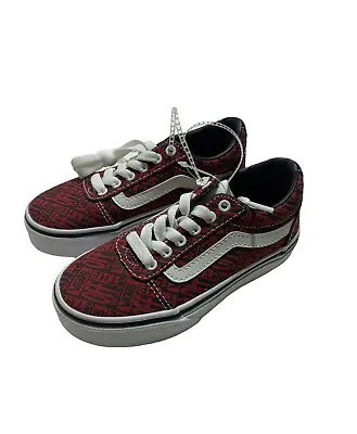Vans Off The Wall  US YOUTH Canvas 500714 Red W/Black Skate Shoes Size 11 • $21.99