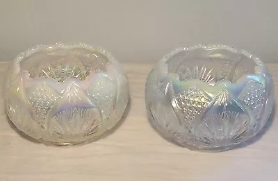 Pair Vintage Fenton Glass Regency Rose Bowl Opalescent Carnival Glass • $0.99