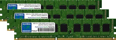 3GB (3 X 1GB) DDR3 800/1066/1333MHz 240-PIN ECC UDIMM SERVER/WORKSTATION RAM KIT • £60
