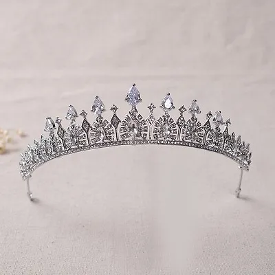 Lux Wedding Bridal Bridesmaid Prom Party Crystal Rhinestone Queen Tiara Crown  • £13.99