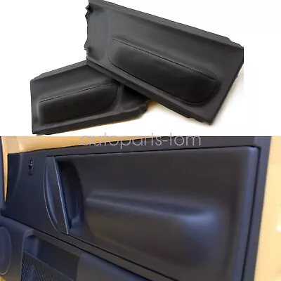 For 1998-2010 VW Beetle Door Panel Insert Card Leather Cover 2Pcs Black • $13.99