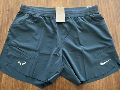 Nike Court Dri-Fit ADV Rafa Nadal 7” Green Tennis Shorts DV2881-328 Men’s Sz XXL • $50