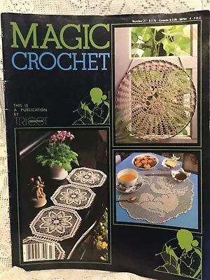 Magic Crochet # 27 Pattern Magazine Oct 1983 Oval Round Doilies Runners Tabletop • $10