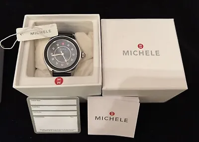 Michele Women's Cape Black Analog Watch MWW27A000006 Interchangeable Band & Box • $175