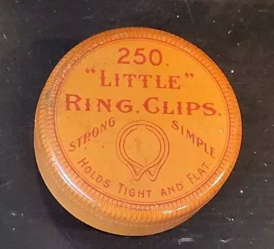 Vintage Collectors Little Ring Clips Stationary Tin • $15