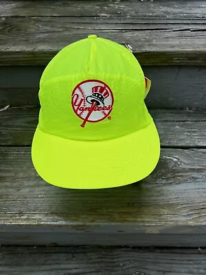 Vintage New York Yankees American Needle Snapback Hat MLB  Neon NEW TAGS 1980’s • $35