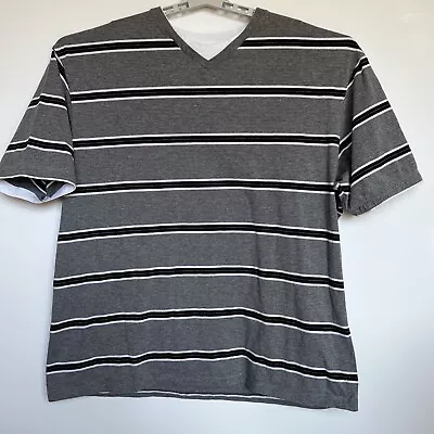 Method Mens Short Sleeve Striped Gray Faux White T-Shirt Size XXL 2X • $8.25