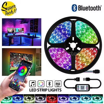 $11.45 • Buy 1-5M 12V Bluetooth USB RGB LED Strip Lights IP65 Waterproof 5050 1M 60 LEDs OZ